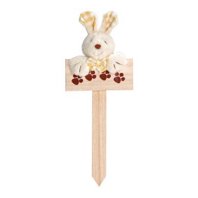 Plaquinha Patinhas Coelho Xadrez Amarelo com 1 Unidade - Ref 1621275 Páscoa Cromus