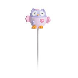Pick Decorativo de Resina Coruja Lilas no Palito Jogo com 6 Unidades - Ref 1520907 Cromus