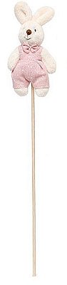 Pick Coelho de Pelúcia no Palito Roupa Poá Rosa - Ref 1827279MR Páscoa Cromus