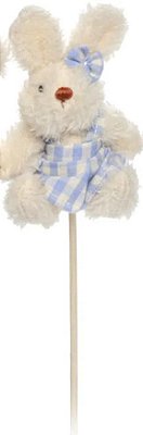 Pick Coelha de Pelúcia no Palito Vestido Xadrez Azul - Ref 1721163F Páscoa Cromus