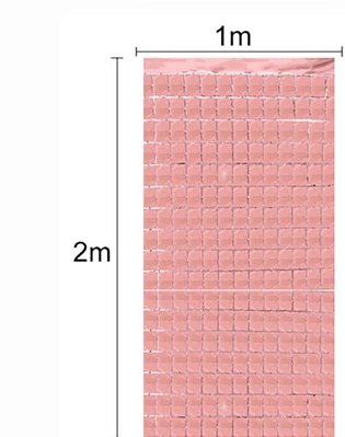Cortina Metalizada Quadrada Ouro Rose 2x1mts - CCS Decorações