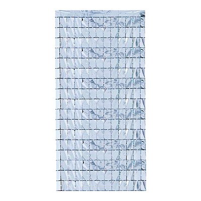 Cortina Metalizada Quadrada Prata 2x1mts - CCS Decorações