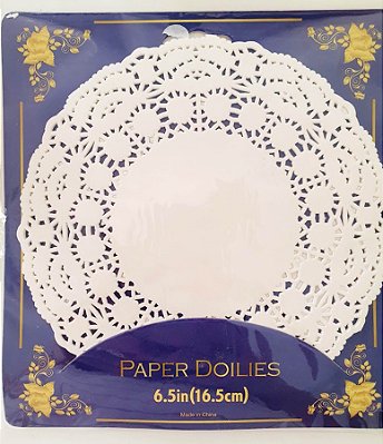 Papel Rendado Branco Redondo Doilies 16.5cm com 20 Unidades - CCS Decorações