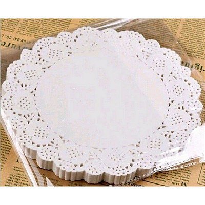 Papel Rendado Branco Redondo Doilies 33,5cm com 20 Unidades - CCS Decorações