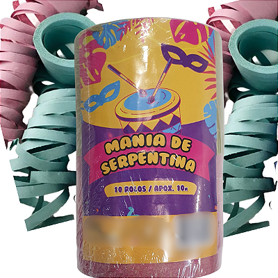 Serpentina de Papel Colorida - 10 Rolos de 10 Mts cada - CCS Decorações