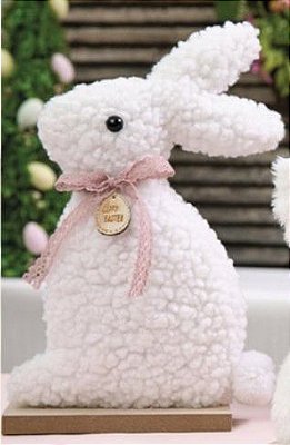 Coelho Decorativo de Tecido Silhueta de Lã 30x18x6cm - Ref 1015896 Páscoa Cromus