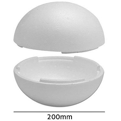 Bola de Isopor Oca Bipartida 200mm com 1 Unidade - Styroform
