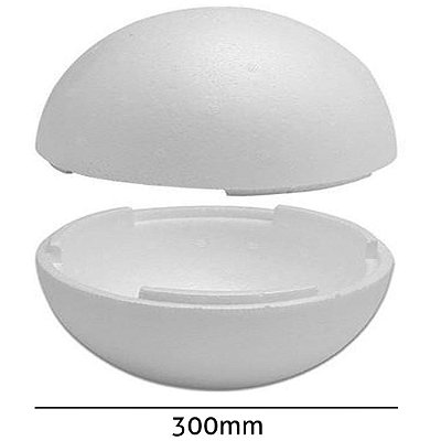 Bola de Isopor Oca Bipartida 300mm com 1 Unidade - Styroform