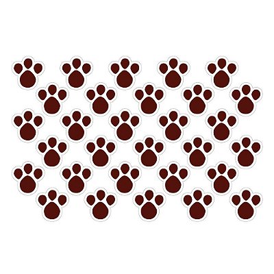 Cartela Adesiva Pegadas de Coelho Marrom e Branco P - Ref 181000025 Páscoa Cromus