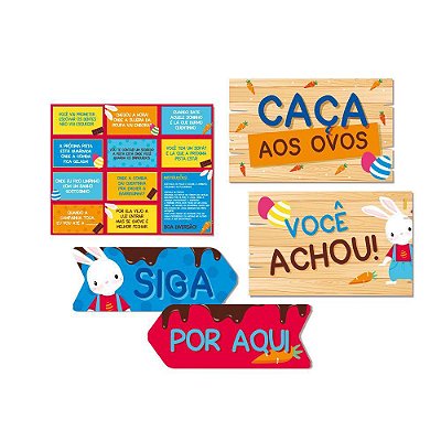 Kit Caça aos Ovos Brilho de Páscoa - Brincadeiras de Páscoa - Ref 23012200 Cromus