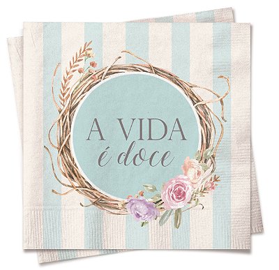 Guardanapo de Papel Decorado Páscoa A Vida é Doce 32,5x32,5 com 20 Folhas - Ref 19000635L Páscoa Cromus