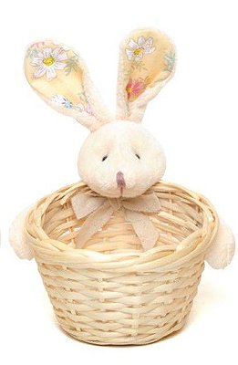 Cesta de Páscoa Coelho Florido Amarelo com 1 Unidade - Coleção Daisy - Ref 1013271 Páscoa Cromus