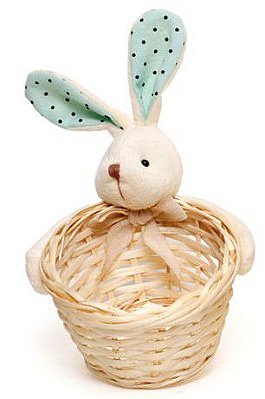 Cesta de Páscoa Coelho Poá Verde com 1 Unidade - Ref 1827201V Páscoa Cromus