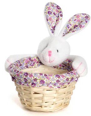 Cesta de Páscoa Coelho Florido Lilas com 1 Unidade - Coleção Flower - Ref 1821099 Páscoa Cromus