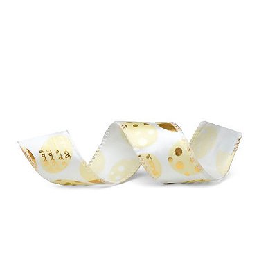 Fita Aramada de Páscoa Ovos Marfim e Ouro 3x9,14cm - Ref 1721247 Cromus