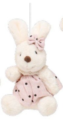 Mini Coelha de Pelúcia Poá Rosa 10cm - Coleção Mint - Ref 1827216FR Páscoa Cromus