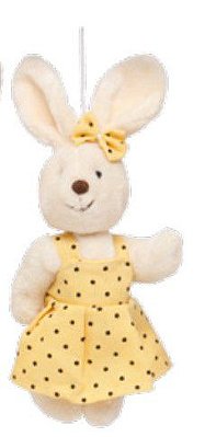 Mini Coelha de Pelúcia Poá Amarelo 15cm - Coleção Mint - Ref 1820597 Páscoa Cromus