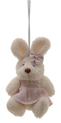 Mini Coelha de Pelúcia Poá Rosa 10cm - Coleção Candy Colors - Ref 1321027F Páscoa Cromus
