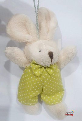 Mini Coelho de Pelúcia Poá Verde Limão 16cm - Ref 1420077 Páscoa Cromus