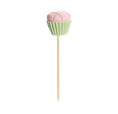 Palito Para Petisco com Cupcake de Resina Verde Jogo com 6 Unidadades - Ref 1421237 Cromus