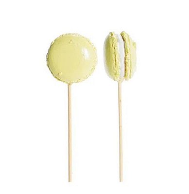 Palito Para Petiscos com Macaron de Resina Amarelo Jogo com 6 Unidadades - Ref 1421241 Cromus