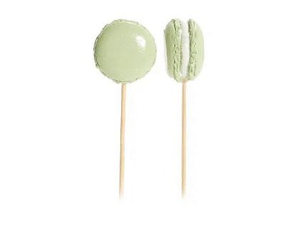 Palito Para Petiscos com Macaron de Resina Verde Jogo com 6 Unidadades - Ref 1421243 Cromus
