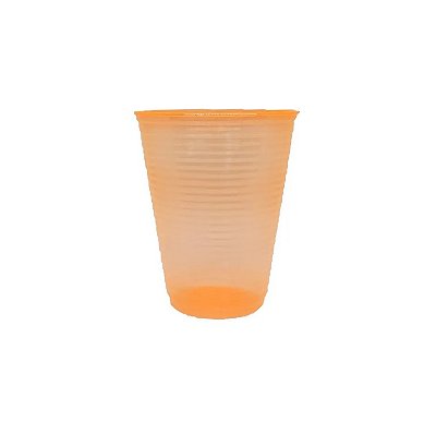 Copo Descartável de Plástico Neon Laranja 180ML com 40 Unidades - Bello