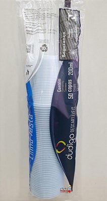 Copo Descartável de Plástico Azul Soft 200ML com 50 Unidades - Dudigo