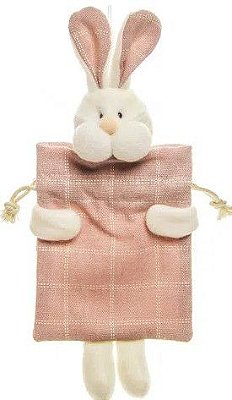 Bolsinha Saquinho de Páscoa Xadrez Rosê Coelho Sensação 23x9.5cm - Ref 1823482R Páscoa Cromus