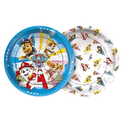 Prato Descartável de Papel 18cm Festa Patrulha Canina com 12 Unidades - Ref 116616.6 Regina
