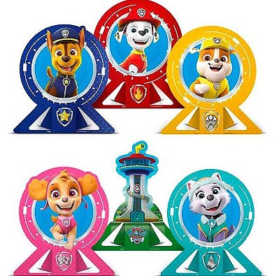 Decoração de Mesa Festa Patrulha Canina com 6 Unidades - Ref 117560.2 Regina