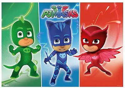 Painel Decorativo 4 Laminas Festa PJ Masks 126x88cm com 1 Unidade - Ref 109360.6 Regina