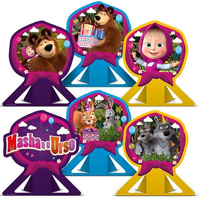 Decoração de Mesa Festa Masha e o Urso com 06 Unidades - Ref 117194.1 Regina
