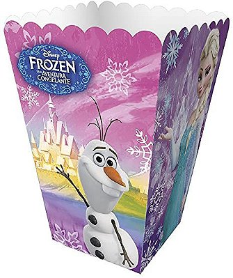 Mini Caixa Para Pipoca Festa Frozen 11x7cm com 12 Unidades - Ref 101854.0 Regina(out)