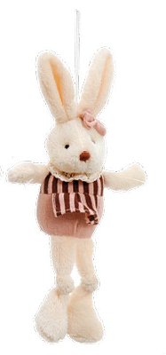 Mini Coelha Perna Comprida Roupa Marrom e Rosa 21cm - Ref 1321289 Páscoa Cromus