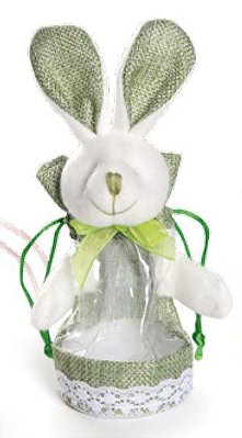 Bolsinha de Páscoa Coelho Verde com Voal e Renda 18cm - Ref 1821103 Páscoa Cromus