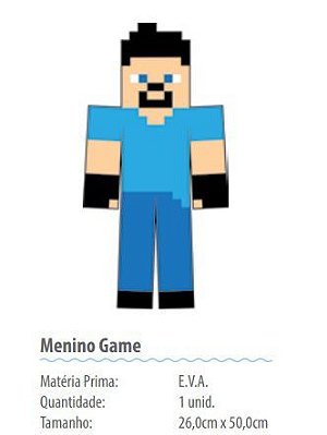 Painel Decorativo de E.V.A Menino Game 26x50cm - Ref GM0202 - Grintoy