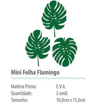Mini Folha Costela De Adão de E.V.A com 3 Unidades - Ref FM0301 Grintoy