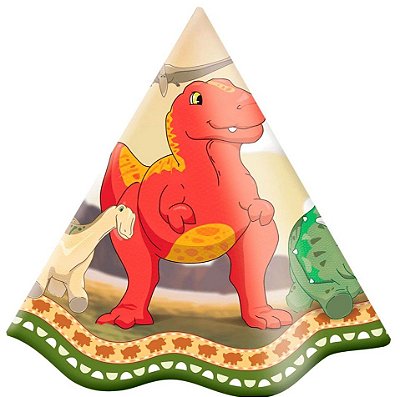 Chapéu de Aniversário Dinossauros com 8 Un - 100217 Festcolor Promo