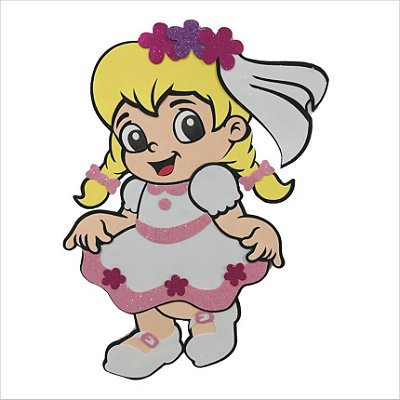 Painel Decorativo de E.V.A Noiva Festa Junina 49x34.6 - Ref 204113 - Piffer