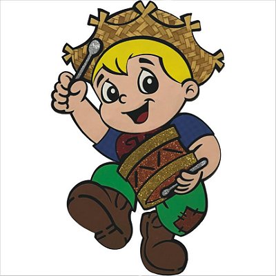 Painel Decorativo de E.V.A Menino com Zabumba Festa Junina 48x32 - Ref 204110 - Piffer