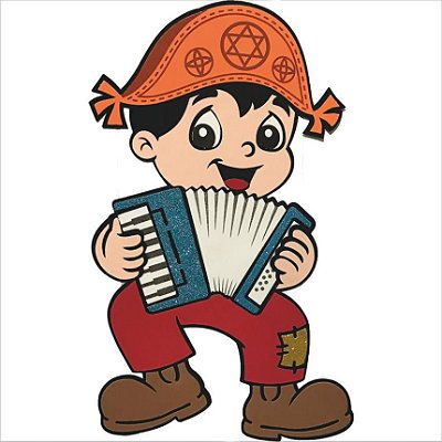 Painel Decorativo de E.V.A Menino com Sanfona Festa Junina 50x33cm- Ref 204107 - Piffer