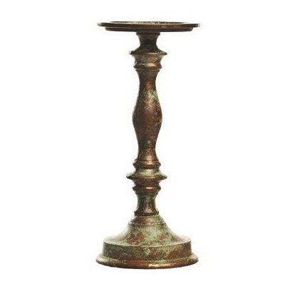 Porta Vela em Aluminio Cobre e Verde 27x10cm Coleção Punta Cana - Home Decor - Ref 1593221 Cromus