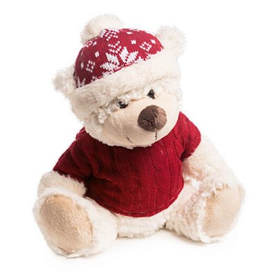 Urso de Pelúcia com Blusa de Tricô e Gorro G - Coleção Honeymoon - Ref 1641857 Cromus