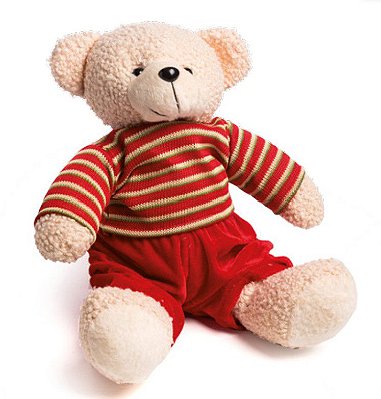 Urso de Pelúcia com Roupa Listrada - Coleção Honeymoon - Ref 1591145 Cromus