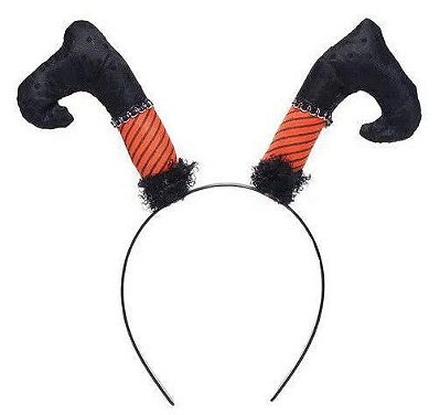 Tiara Pernas de Bruxa Laranja e Preto - Ref 29003194 Halloween Cromus