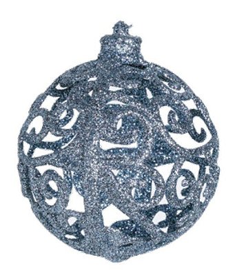Bola de Natal Arabesco Vazada Cinza 8cm Jogo com 6 Unidades - Ref 1205566 Cromus