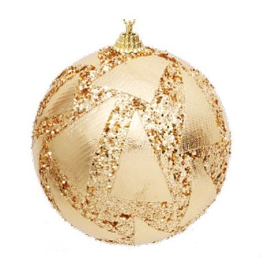 Bola de Natal com Quadrados Ouro 8cm Jogo com 6 Unidades - Ref 1241944 Cromus