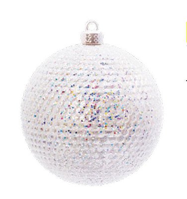 Bola de Natal Branca com Escamas Prata 8cm Jogo com 6 Un - Ref 1241952 Cromus