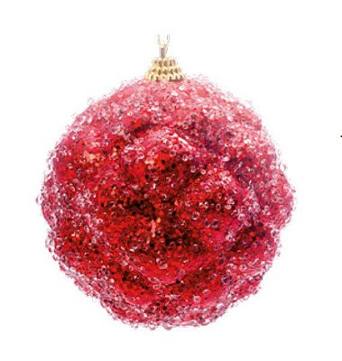 Bola de Natal Nevada Vermelha 8cm Jogo com 6 Unidades - Ref 1241962 Cromus